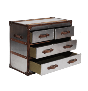 Brenton Brushed Silver Oak Dresser Trunk - Avant Garde Furniture - Designer Furniture Store & Luxury Home Decor