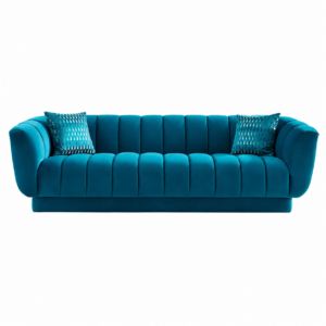Murano Aqua Blue Velvet Sofa 230cm
