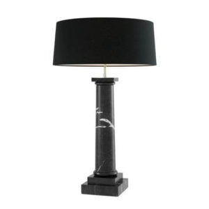 Caesar Black Marble Lamp with Black Lamp Shade 86cm - Avant Garde Furniture - Designer Furniture Store & Luxury Home Decor