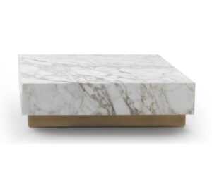 Calcutta Duo Marble Brushed Brass Coffee Table - Avant Garde Furniture - Designer Furniture Store & Luxury Home Decor