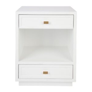 Campaign White Oak Gold Bedside Drawer - Avant Garde Furniture - Designer Furniture Store & Luxury Home Decor