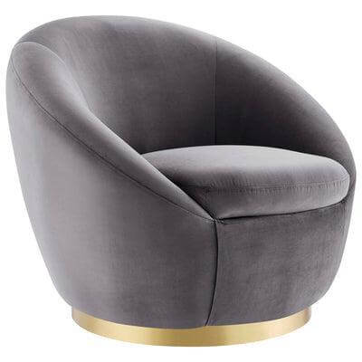 Campari Dark Grey Velvet Gold Swivel Chair - Avant Garde Furniture - Designer Furniture Store & Luxury Home Decor