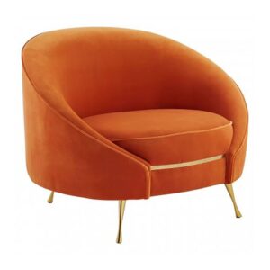 Campari Orange Velvet Gold Armchair - Avant Garde Furniture - Designer Furniture Store & Luxury Home Decor