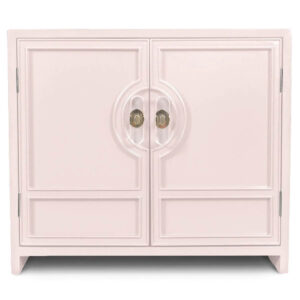 Cannes Light Pink Lacquer Brass Cabinet - Avant Garde Furniture - Designer Furniture Store & Luxury Home Decor