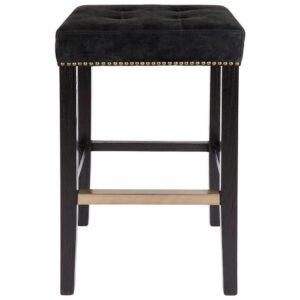 Canyon Black Oak Bar Stool - Black Velvet - Avant Garde Furniture - Designer Furniture Store & Luxury Home Decor