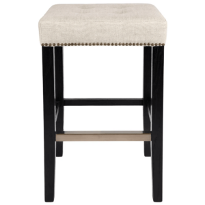 Canyon Black Oak Bar Stool - Natural Linen - Avant Garde Furniture - Designer Furniture Store & Luxury Home Decor