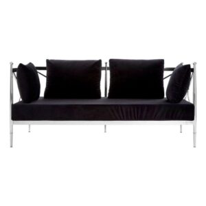 Capri Black Velvet Chrome Sofa 210cm - Avant Garde Furniture - Designer Furniture Store & Luxury Home Decor