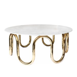 Capri White Marble Brass Coffee Table - Avant Garde Furniture - Designer Furniture Store & Luxury Home Decor