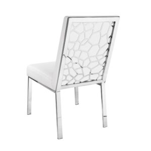 Icebreaker White Leather Chrome Dining Chair - Avant Garde Furniture - Designer Furniture Store & Luxury Home Decor