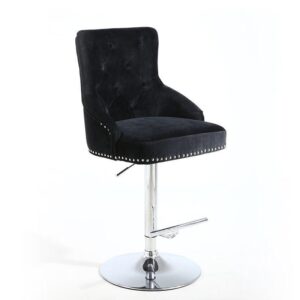 Carlson Black Velvet Chrome Counter Stool - Avant Garde Furniture - Designer Furniture Store & Luxury Home Decor