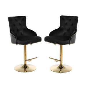 Carlson Black Velvet Gold Counter Stool - Avant Garde Furniture - Designer Furniture Store & Luxury Home Decor