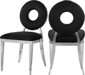 Carousel Black Velvet Chrome Dining Chair - Avant Garde Furniture - Designer Furniture Store & Luxury Home Decor