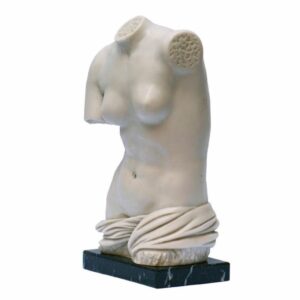 Carrara Marble Arphodite Torso Statue on Nero Marble Stand - Avant Garde Furniture - Designer Furniture Store & Luxury Home Decor