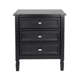 Carter Black Silver Large Bedside Table - Avant Garde Furniture - Designer Furniture Store & Luxury Home Decor