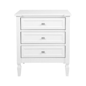 Carter Silver White Large Bedside Table - Avant Garde Furniture - Designer Furniture Store & Luxury Home Decor