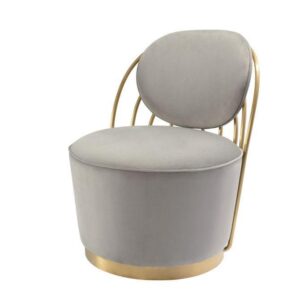 Cascade Grey Velvet Brushed Gold Chair - Avant Garde Furniture - Designer Furniture Store & Luxury Home Decor