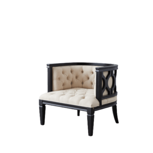 Caspian Cream Linen Black Armchair - Avant Garde Furniture - Designer Furniture Store & Luxury Home Decor