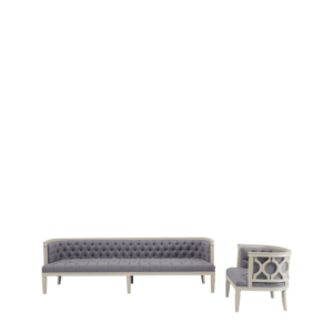Caspian Light Blue Linen White Sofa - Avant Garde Furniture - Designer Furniture Store & Luxury Home Decor