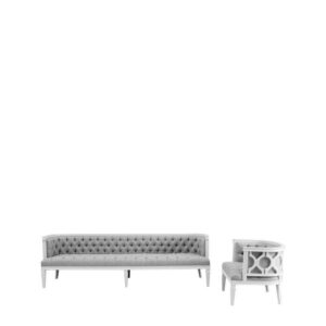 Caspian Light Grey Linen White Sofa - Avant Garde Furniture - Designer Furniture Store & Luxury Home Decor