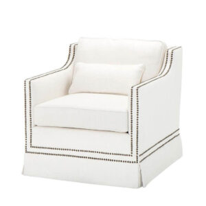 Castor White Linen Studded Sofa - Avant Garde Furniture - Designer Furniture Store & Luxury Home Decor