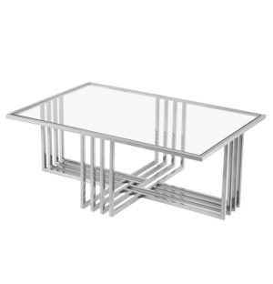 Catalina Chrome Glass Coffee Table - Avant Garde Furniture - Designer Furniture Store & Luxury Home Decor
