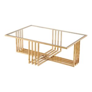 Catania Gold Glass Coffee Table 120cm - Avant Garde Furniture - Designer Furniture Store & Luxury Home Decor