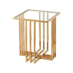 Catania Gold Glass Side Table - Avant Garde Furniture - Designer Furniture Store & Luxury Home Decor