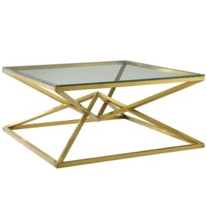 Cavalli Brushed Gold Coffee Table 100cm - Avant Garde Furniture - Designer Furniture Store & Luxury Home Decor