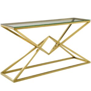 Cavalli Brushed Gold Console Table 150cm - Avant Garde Furniture - Designer Furniture Store & Luxury Home Decor