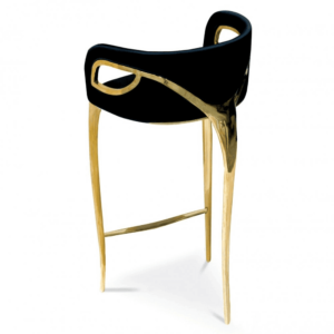 Chandra Black Velvet Brass Counter Stool - Avant Garde Furniture - Designer Furniture Store & Luxury Home Decor