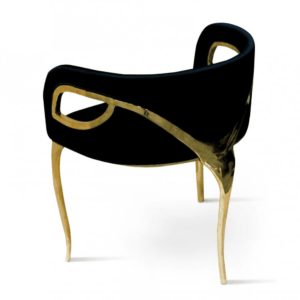 Chandra Black Velvet Gold Dining Chair - Avant Garde Furniture - Designer Furniture Store & Luxury Home Decor