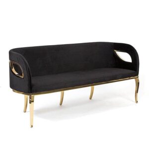 Chandra Black Velvet Gold Sofa 183cm - Avant Garde Furniture - Designer Furniture Store & Luxury Home Decor