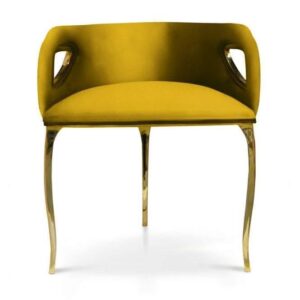 Chandra Mustard Yellow Velvet Gold Chair - Avant Garde Furniture - Designer Furniture Store & Luxury Home Decor