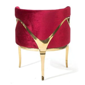 Chandra Red Velvet Gold Armchair - Avant Garde Furniture - Designer Furniture Store & Luxury Home Decor