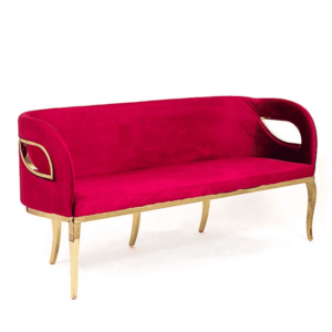 Chandra Red Velvet Gold Sofa 183cm - Avant Garde Furniture - Designer Furniture Store & Luxury Home Decor