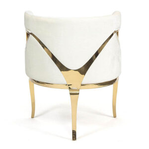 Chandra White Velvet Gold Armchair - Avant Garde Furniture - Designer Furniture Store & Luxury Home Decor