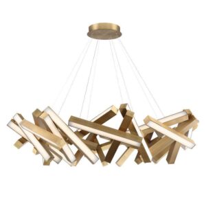 Chaos Diagonal Brushed Brass Chandelier - Avant Garde Furniture - Designer Furniture Store & Luxury Home Decor