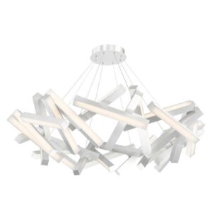 Chaos Diagonal Brushed Silver Chandelier - Avant Garde Furniture - Designer Furniture Store & Luxury Home Decor