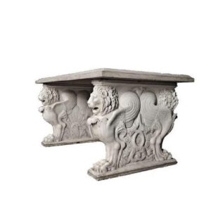 Chateau White Marble Lion Pedestal Table 250cm - Avant Garde Furniture - Designer Furniture Store & Luxury Home Decor