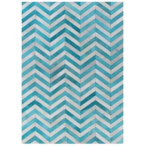 Chevron Blue White Cowhide Rug - Avant Garde Furniture - Designer Furniture Store & Luxury Home Decor