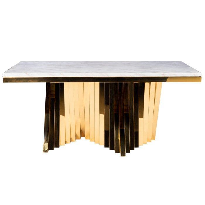 Chivas Regency White Marble Brass Dining Table 245cm - Avant Garde Furniture - Designer Furniture Store & Luxury Home Decor