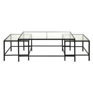 Cocktail Black Iron Glass Nest Cofee Table - Avant Garde Furniture - Designer Furniture Store & Luxury Home Decor