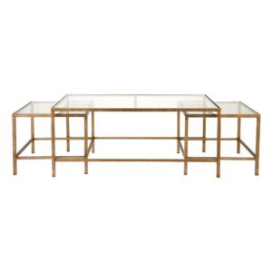 Cocktail Gold Glass Nest Coffee Table - Avant Garde Furniture - Designer Furniture Store & Luxury Home Decor