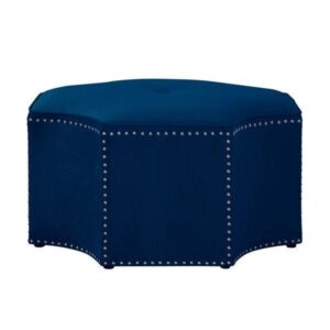 Cocktail Navy Studded Ottoman - Avant Garde Furniture - Designer Furniture Store & Luxury Home Decor