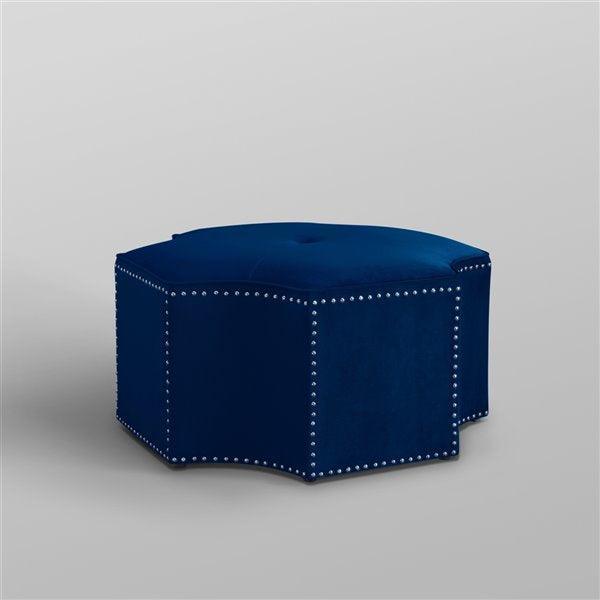 Cocktail Navy Studded Ottoman - Avant Garde Furniture - Designer Furniture Store & Luxury Home Decor
