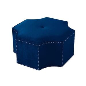 Cocktail Navy Studded Ottoman - Avant Garde Furniture - Designer Furniture Store & Luxury Home Decor