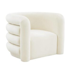 Contempo Off White Velvet Armchair Sofa - Avant Garde Furniture - Designer Furniture Store & Luxury Home Decor