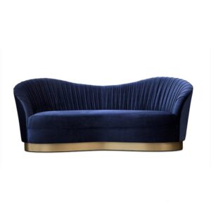 Covet Navy Velvet Brass Sofa 220cm - Avant Garde Furniture - Designer Furniture Store & Luxury Home Decor