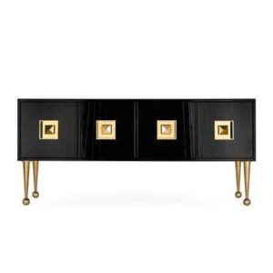 Crawford Black Lacquered Brass Cabinet - Avant Garde Furniture - Designer Furniture Store & Luxury Home Decor