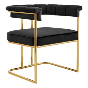 Dahlia Black Velvet Gold Armchair - Avant Garde Furniture - Designer Furniture Store & Luxury Home Decor